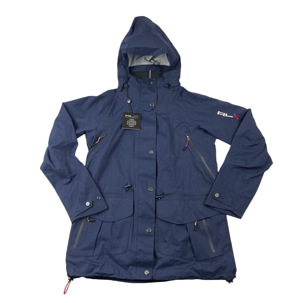 Rlx Ralph Lauren Blue Womens Waterproof Hooded Golf Jacket Size M Nwt 498$